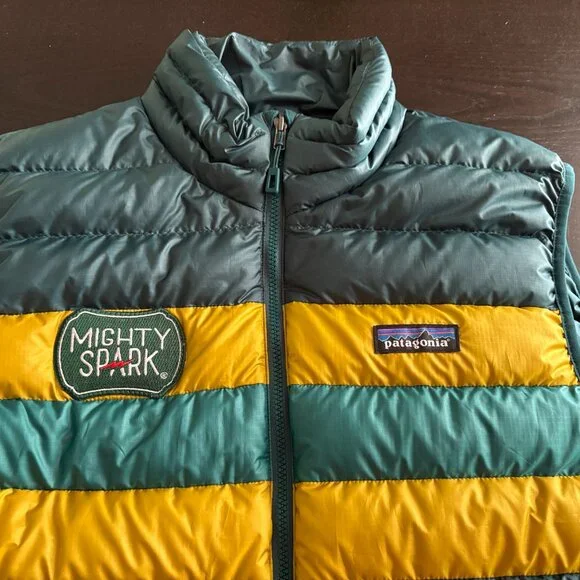 Patagonia Teal and Yellow Puffer Vest (like-new) - Picture 2 of 6